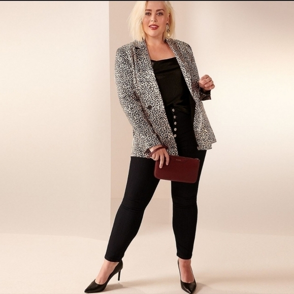 NINE West Leopard Print Blazer Tan & Black Size Small - Picture 1 of 12